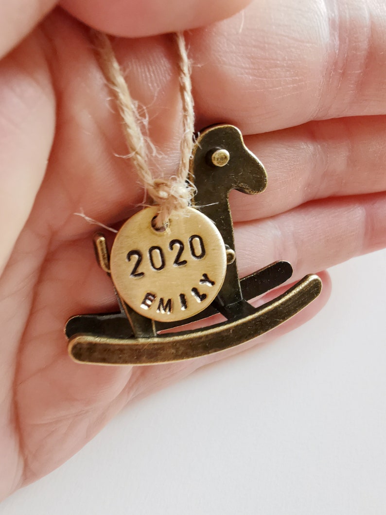FamilyWeddingJewelry Baby's First Christmas Rocking Horse Ornament.