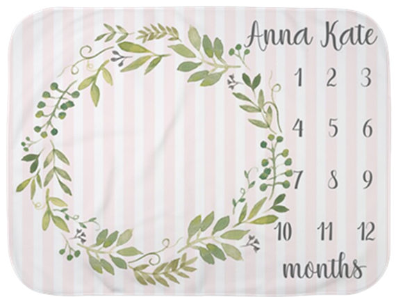 ABundleofTinyTulips Baby Girl Milestone Blanket.