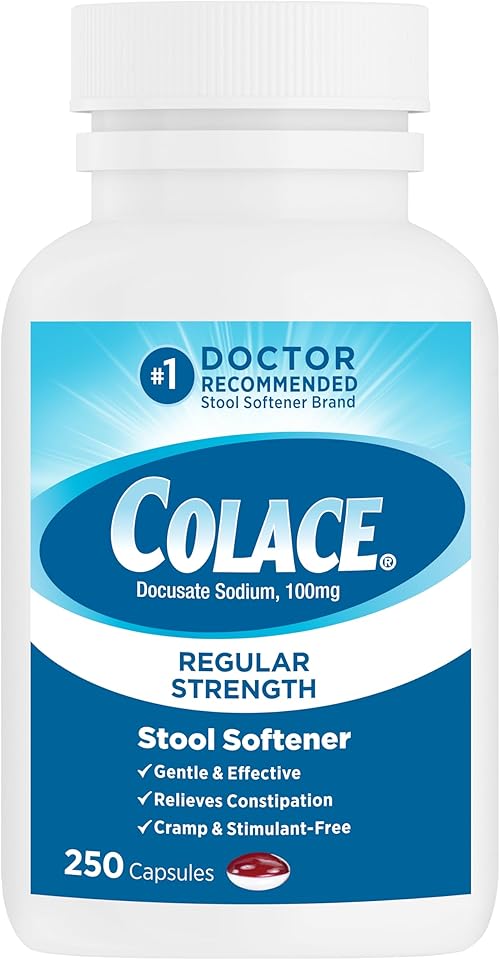 Colace Regular Strength Stool Softener.