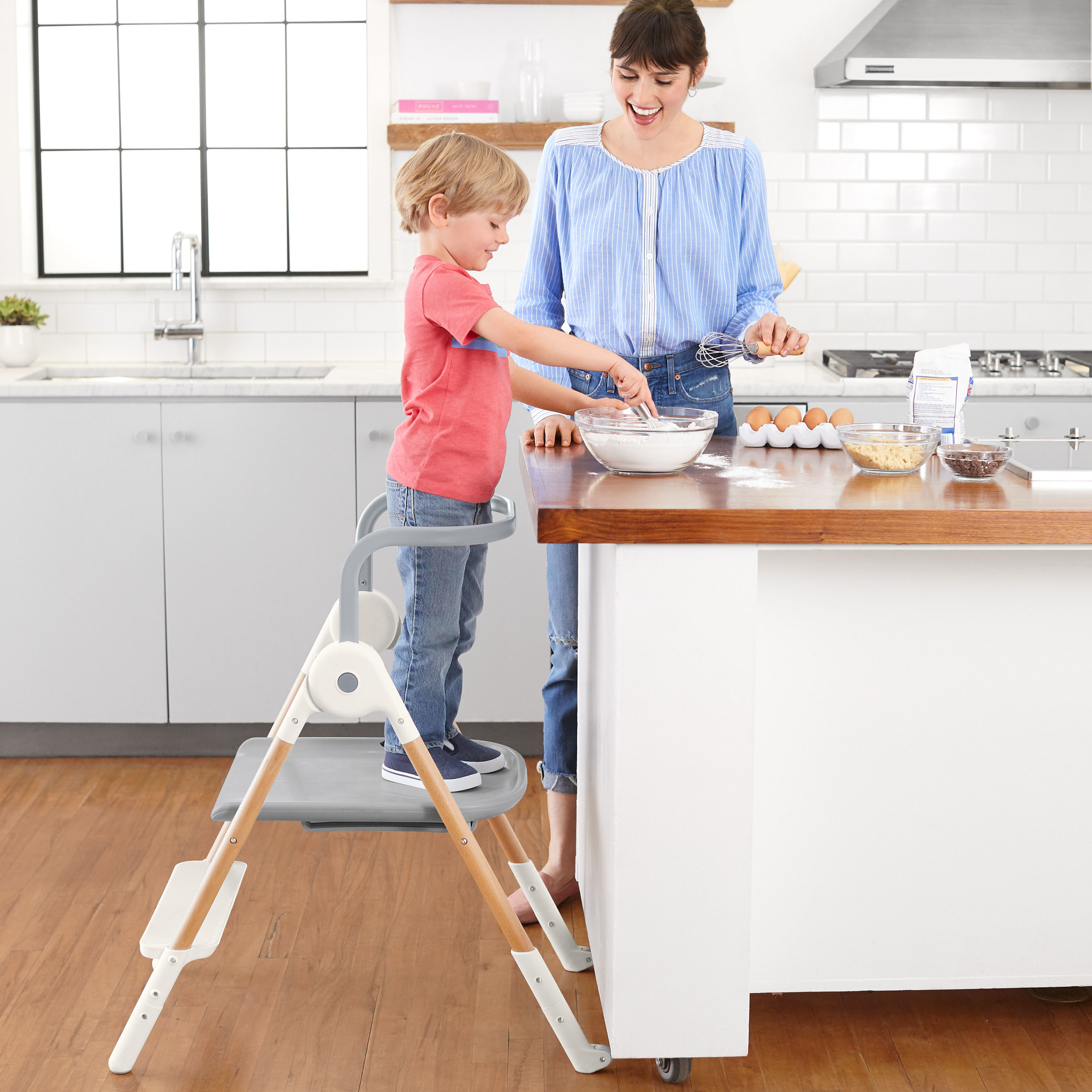 high chair and step stool