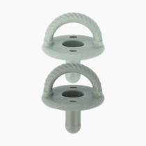 Itzy Ritzy Silicone Pacifiers for Newborn - Itzy Soother Pacifiers Feature Collapsible Handle & Two Air Holes for Added Safety; For Ages Newborn and Up, Set of 2 in Agave & Succulent