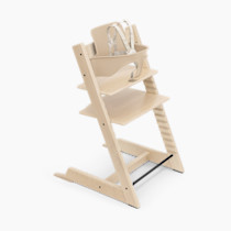 Stokke Tripp Trapp High Chair 2, Natural - Includes Chair + Baby Set with Removable Harness for Children 6-36 Months - Adjustable, Ergonomic & Easy to Clean