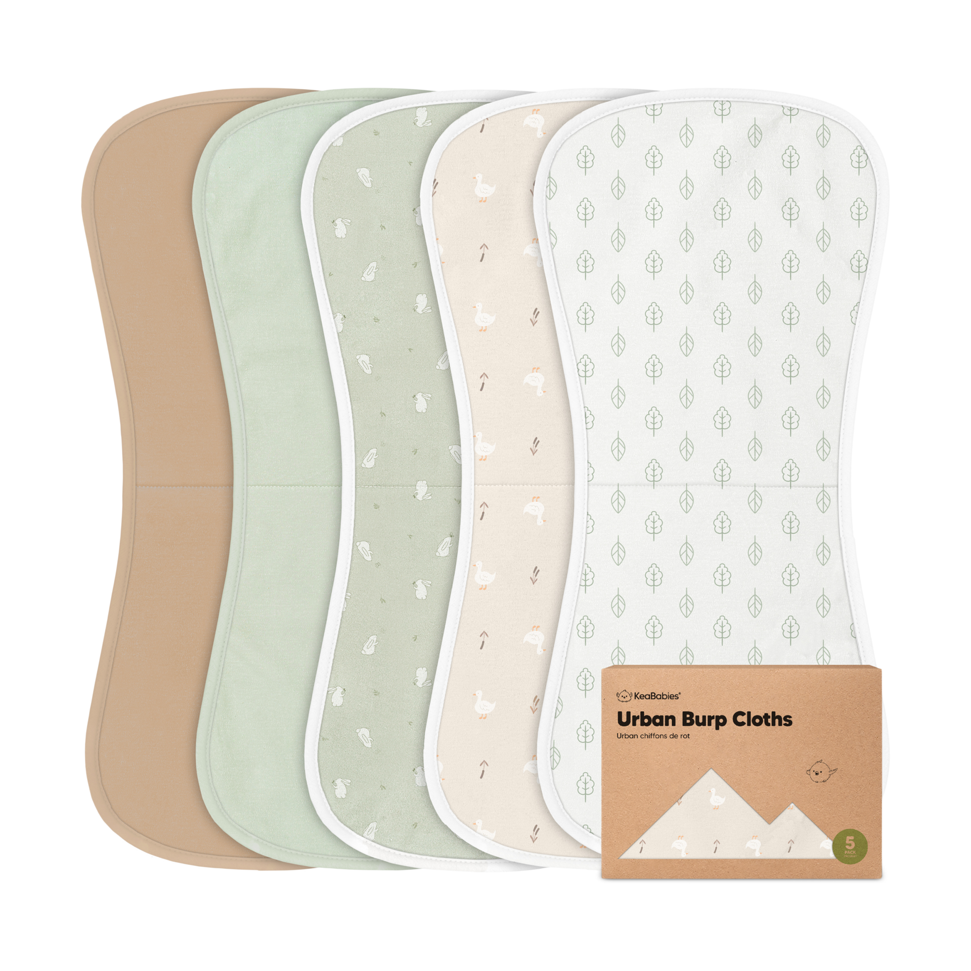 KeaBabies Urban Burp Cloths (5 Pack).