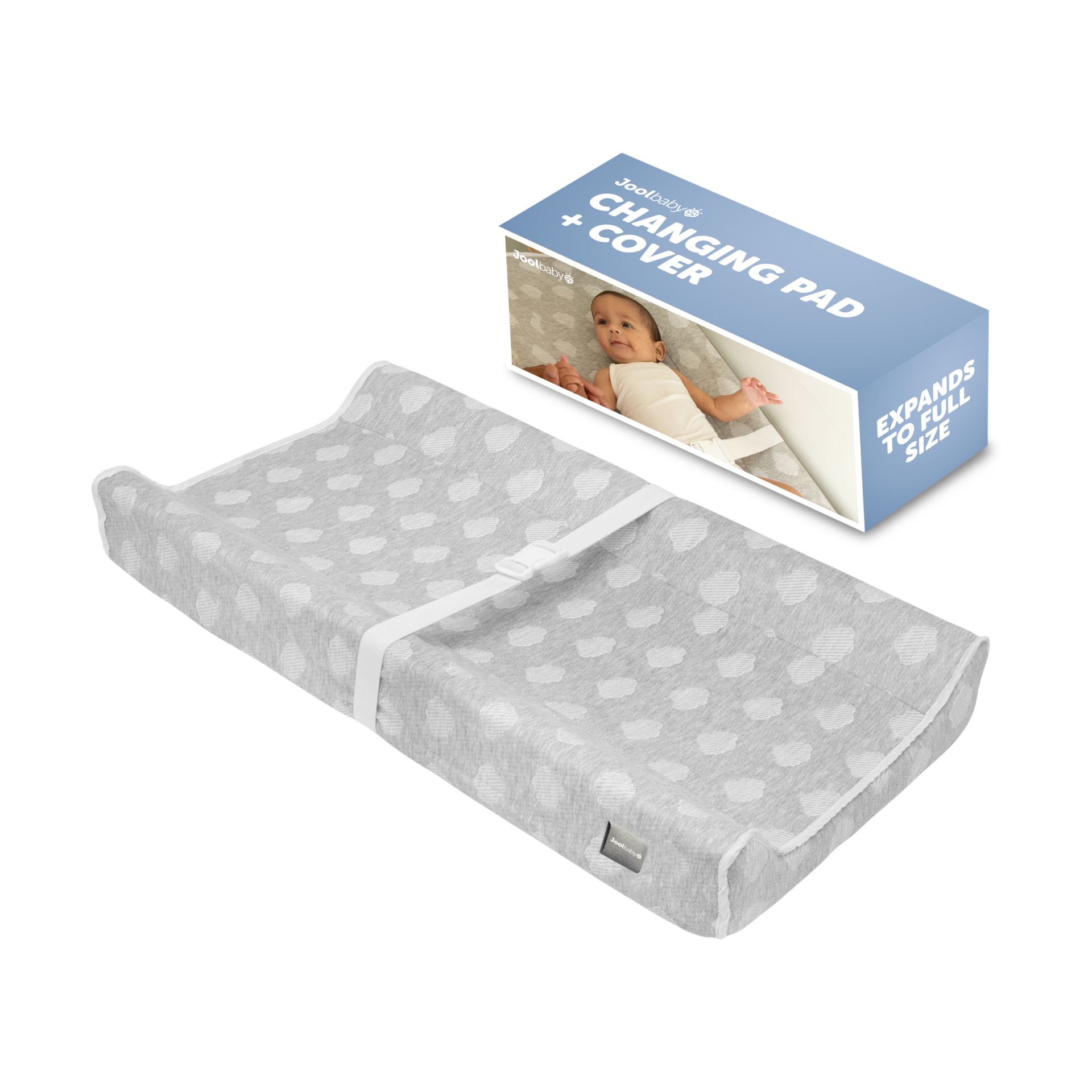 Jool Baby Contoured Changing Pad with Cover - Cloud/Gray | Babylist Shop