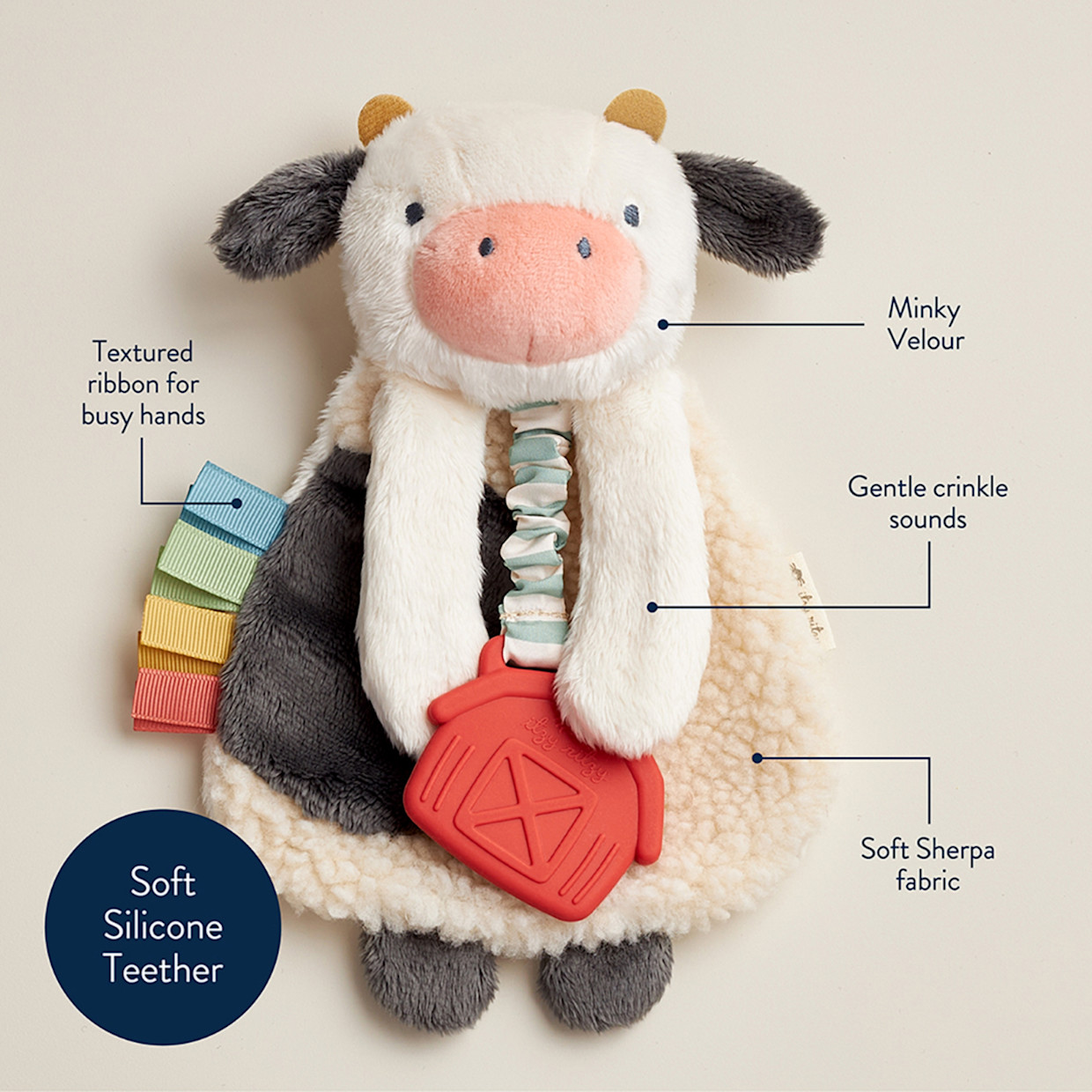 Itzy Ritzy Farm Tummy Time Toy Bundle - Cow.