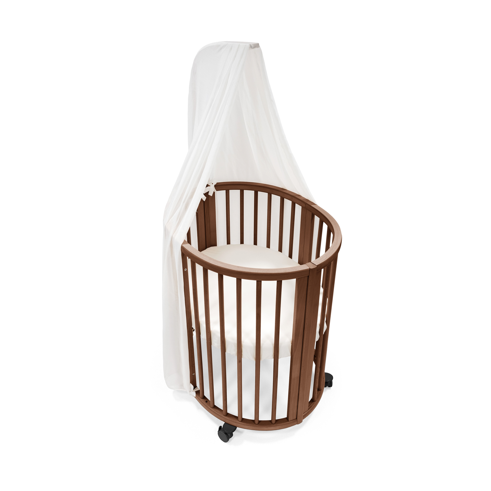 Stokke Sleepi3-in-1 Convertible Crib with Mattresses and Extension Kit - White/Warm Brown.