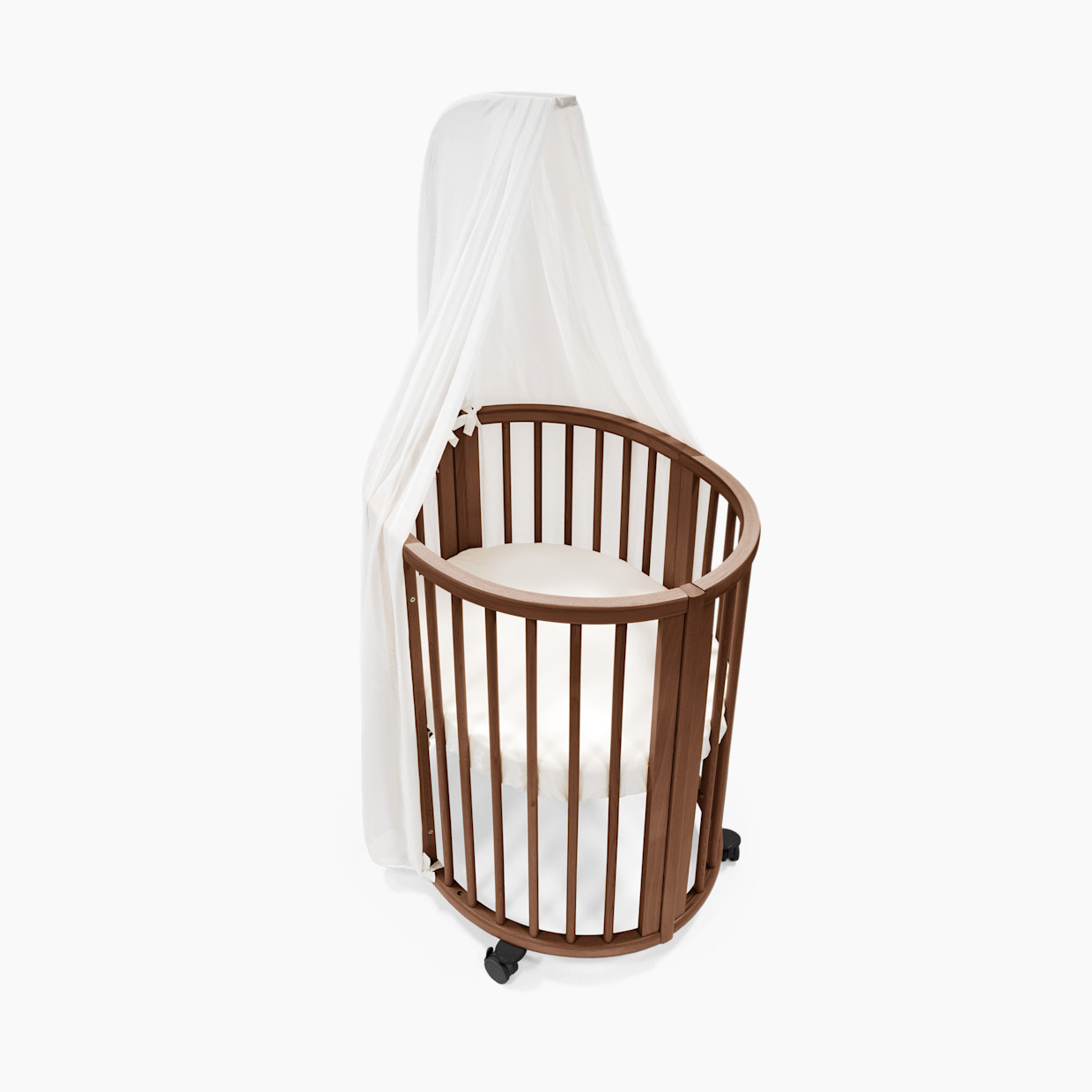 Stokke Sleepi3-in-1 Convertible Crib with Mattresses and Extension Kit - White/Warm Brown.