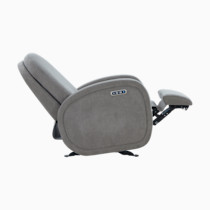 Reclined chair with footrest extended, side control visible