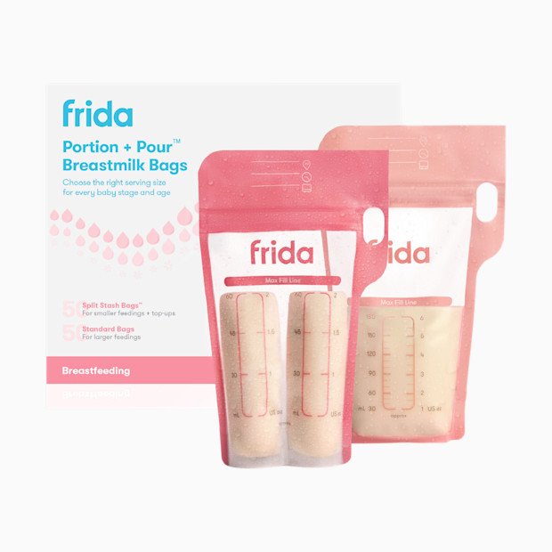 Frida Mom Portion + Pour Breastmilk Storage Bags.