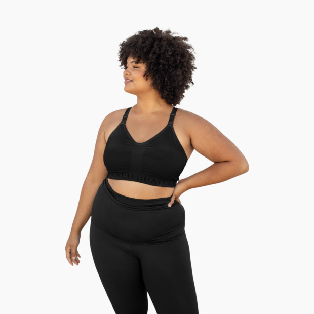 Kindred Bravely Sublime Hands-Free Pumping & Nursing Sports Bra - Black, Small-Busty.
