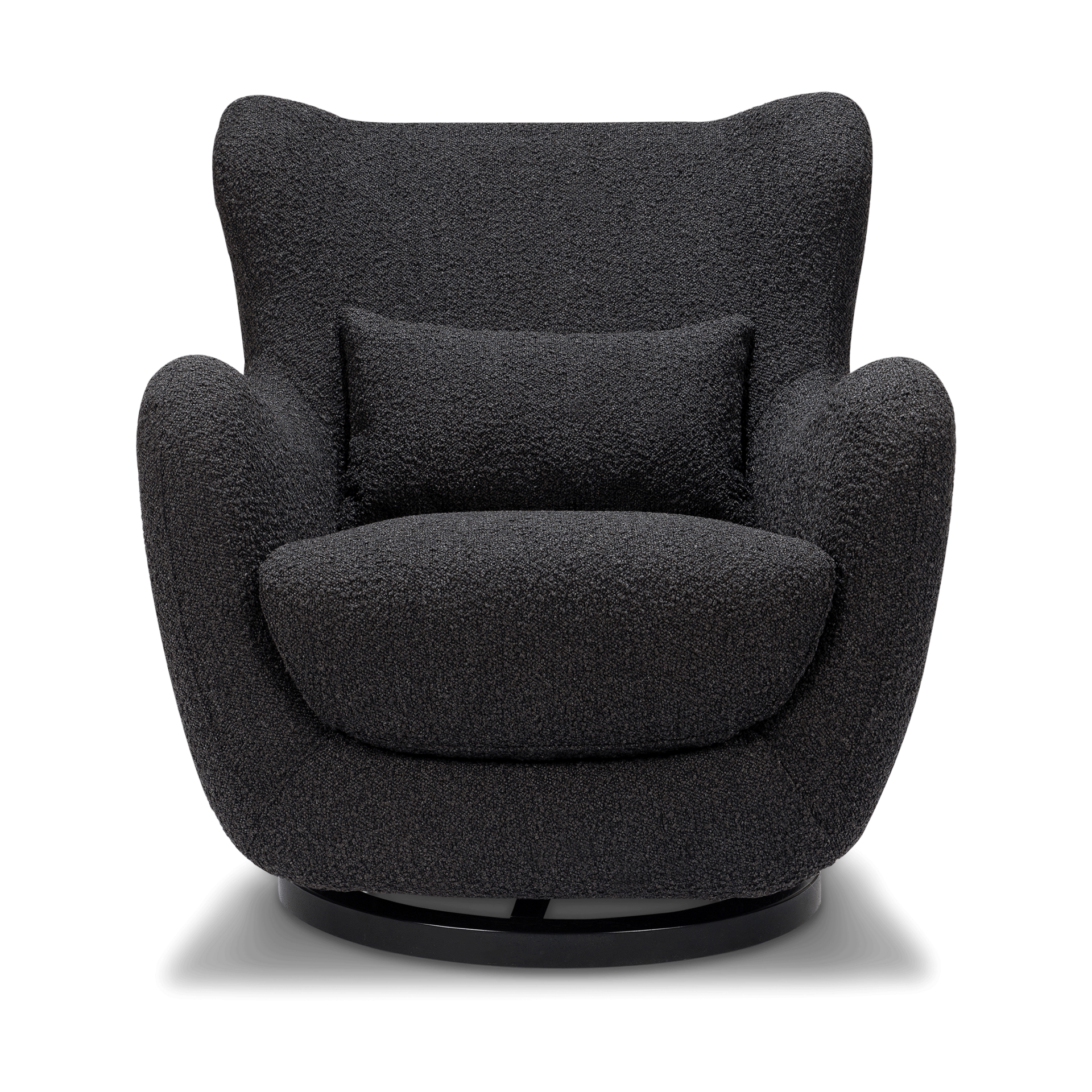 Nursery Works Solstice Swivel Glider - Black Boucle With Black Wood ...