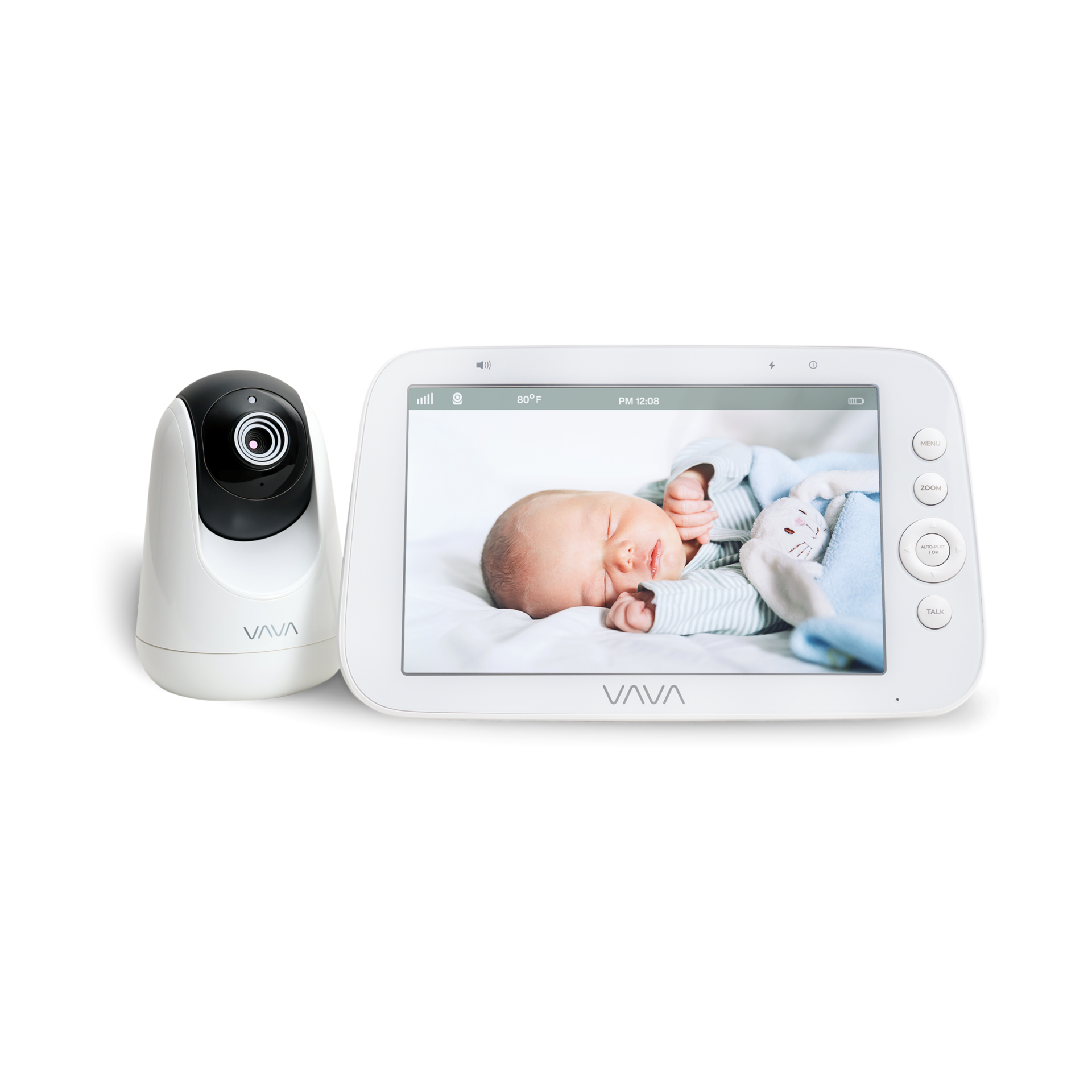 VAVA 8" 1080P HD Video Baby Monitor Split View, Night Vision, Zoom/Pan/Tilt & 2-Way Audio (IH020).
