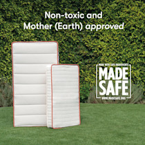 Non-toxic and Made Safe certification markings on product image