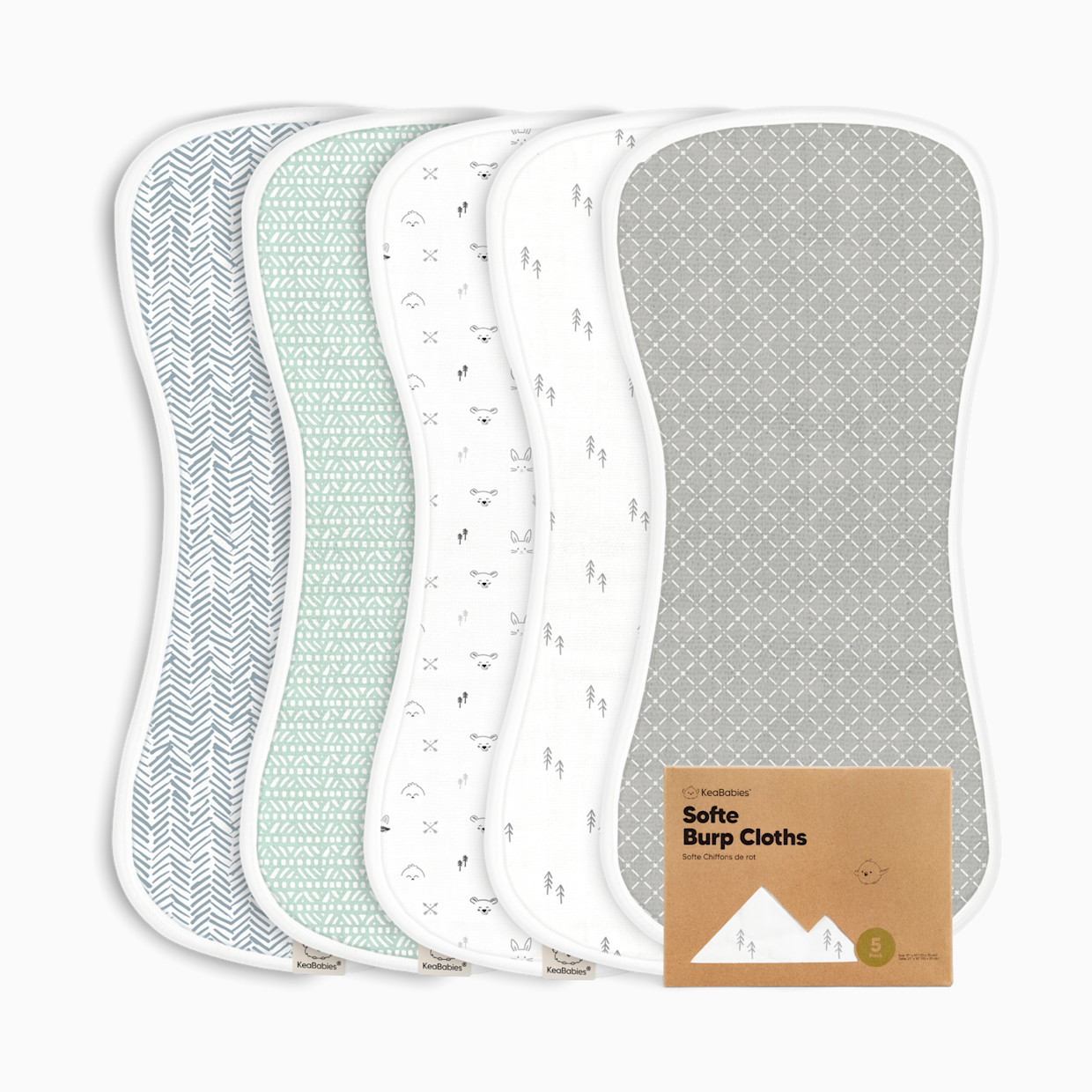 KeaBabies Softe Muslin Baby Burp Cloth - Nordic, 5.
