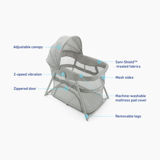 Graco DreamMore 3-in-1 Portable Bassinet & Travel Crib - Modern Cottage Collection.