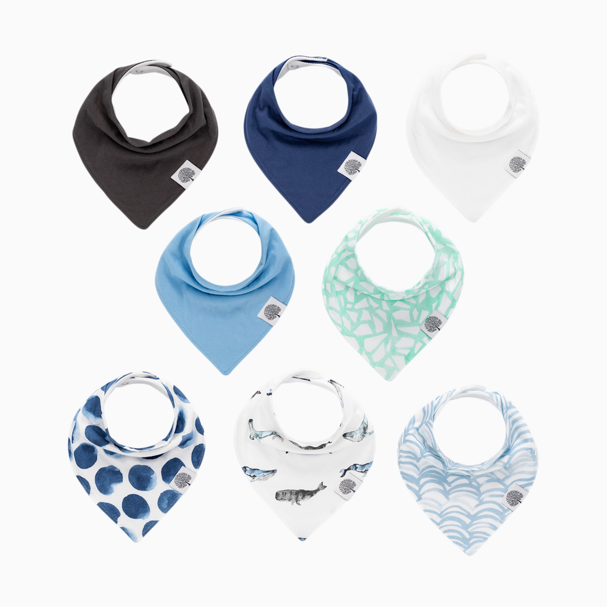 Parker Baby Co. Bandana Bib Set (8-Pack) - Arctic Set.