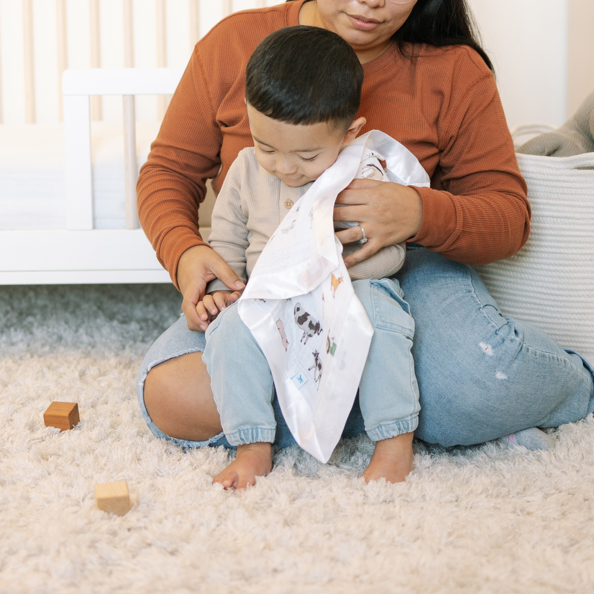 Little Unicorn Cotton Muslin Security Blanket 3Pack Farmyard, 3