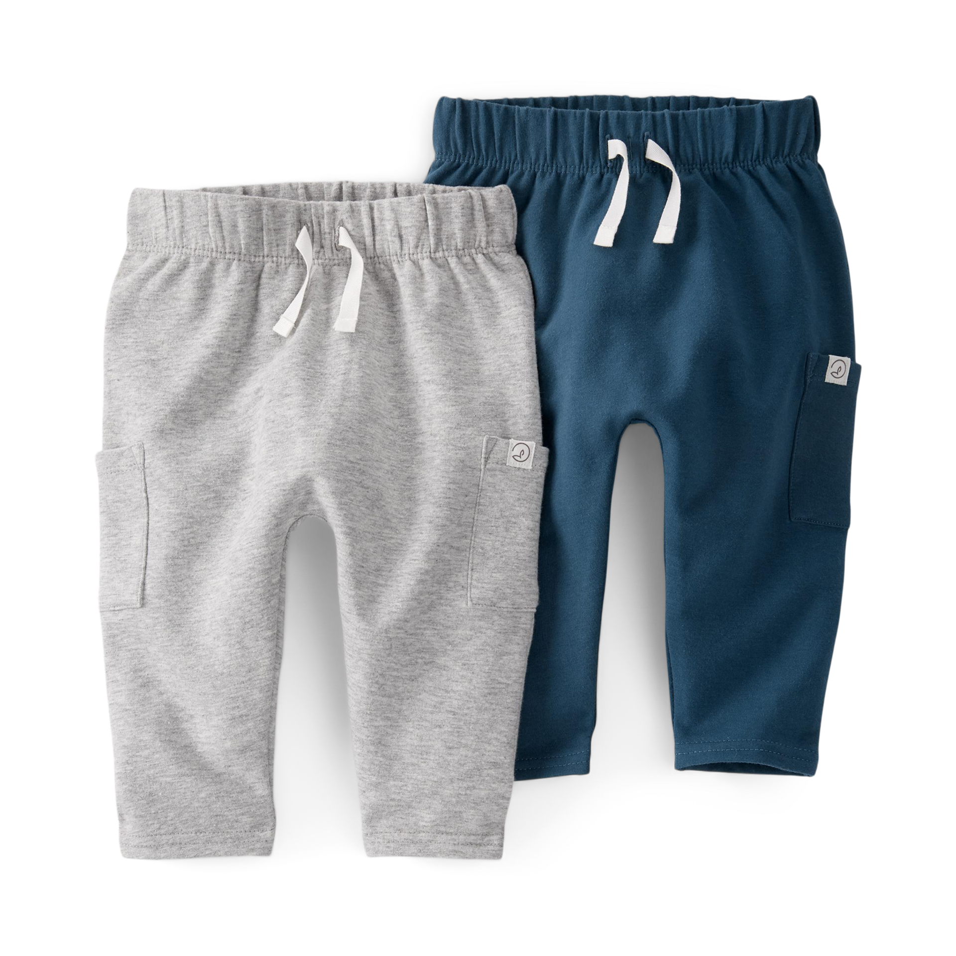 Little Planet by Carter's Unisex-Baby 2-Pack Pants Made with Organic Cotton, Grey, Newborn