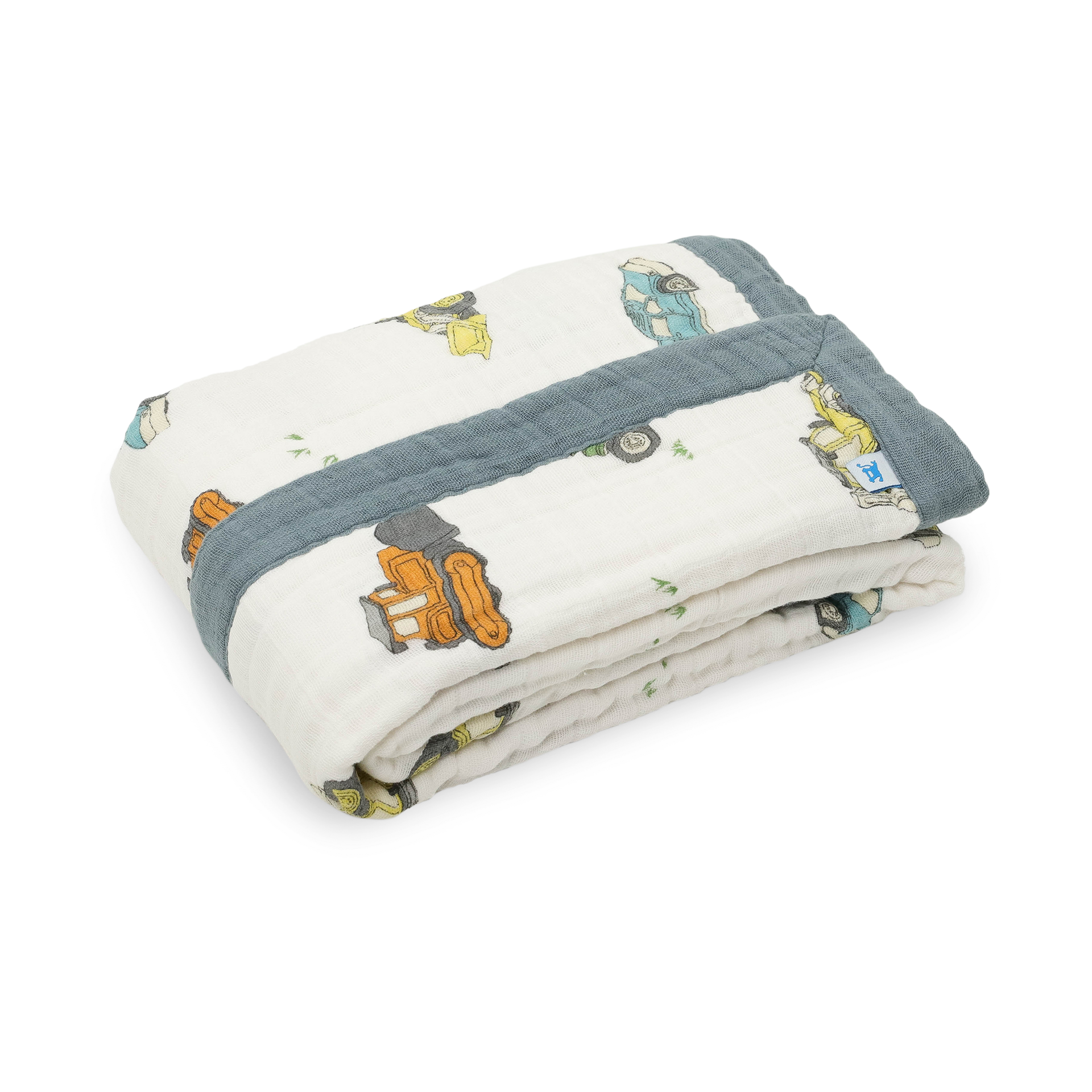 Little Unicorn Cotton Muslin Baby Receiving Quilt - Work Trucks.