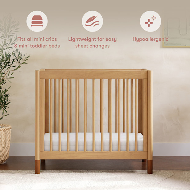 babyletto Mini Crib Size Pure Core Mattress with Hybrid Waterproof Cover.