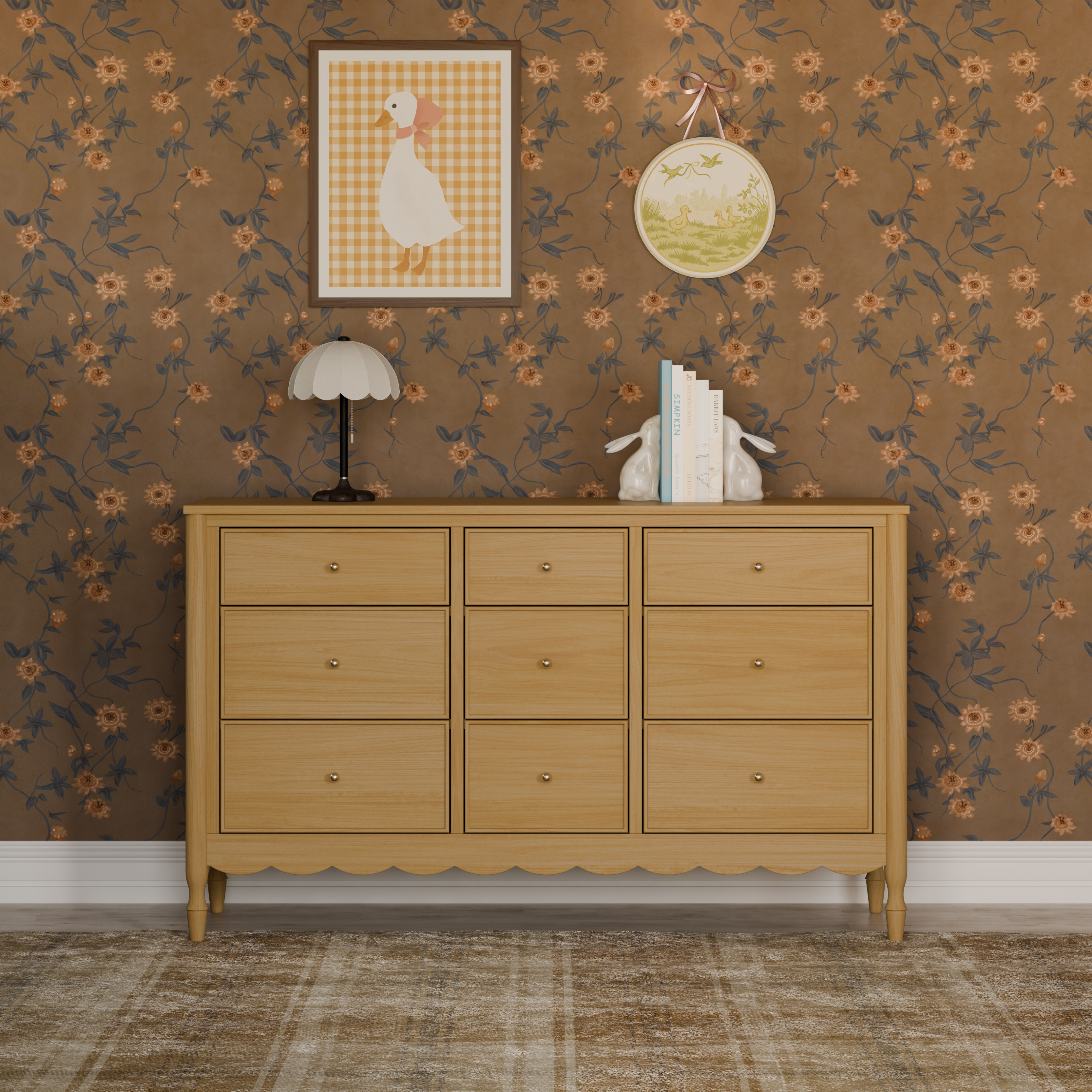 Namesake Ambrosia 9-Drawer Assembled Dresser - Honey.