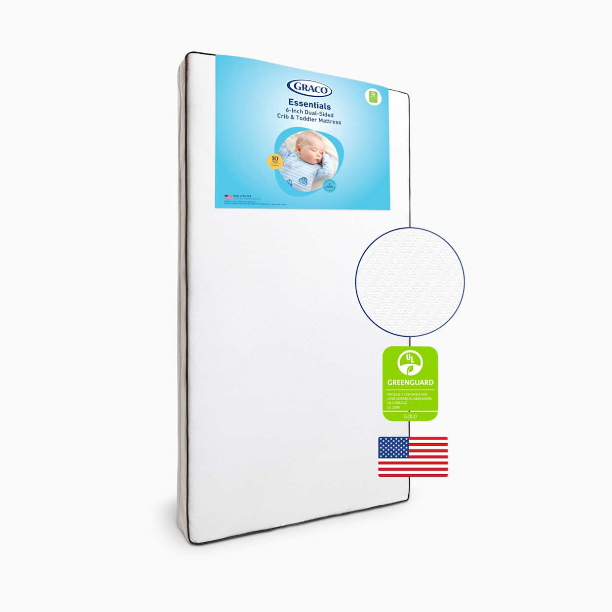 Graco Essentials 6-Inch Dual-Sided Crib & Toddler Mattress.