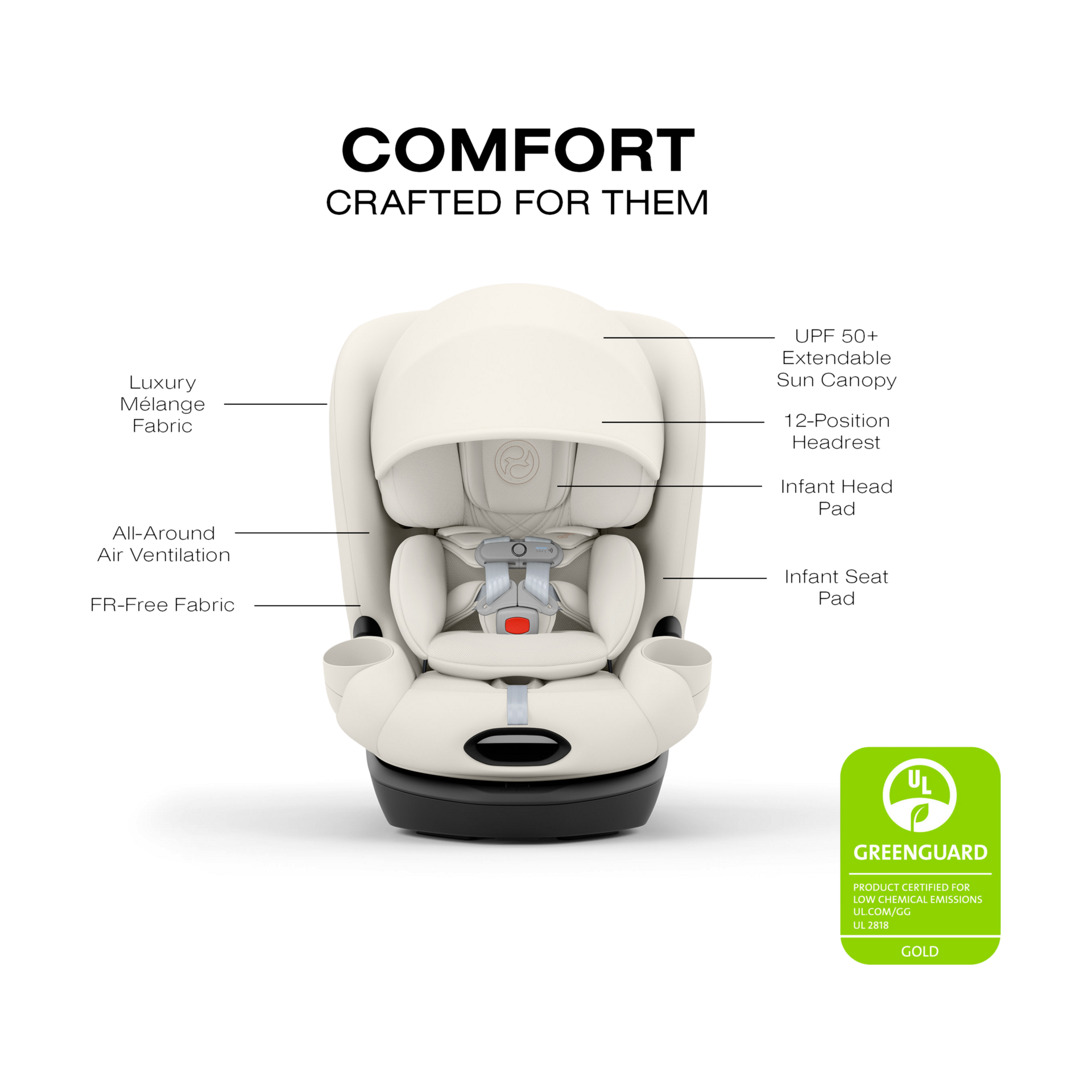 Cybex Callisto T 360 Rotating All-in-One Convertible Car Seat - Off White.