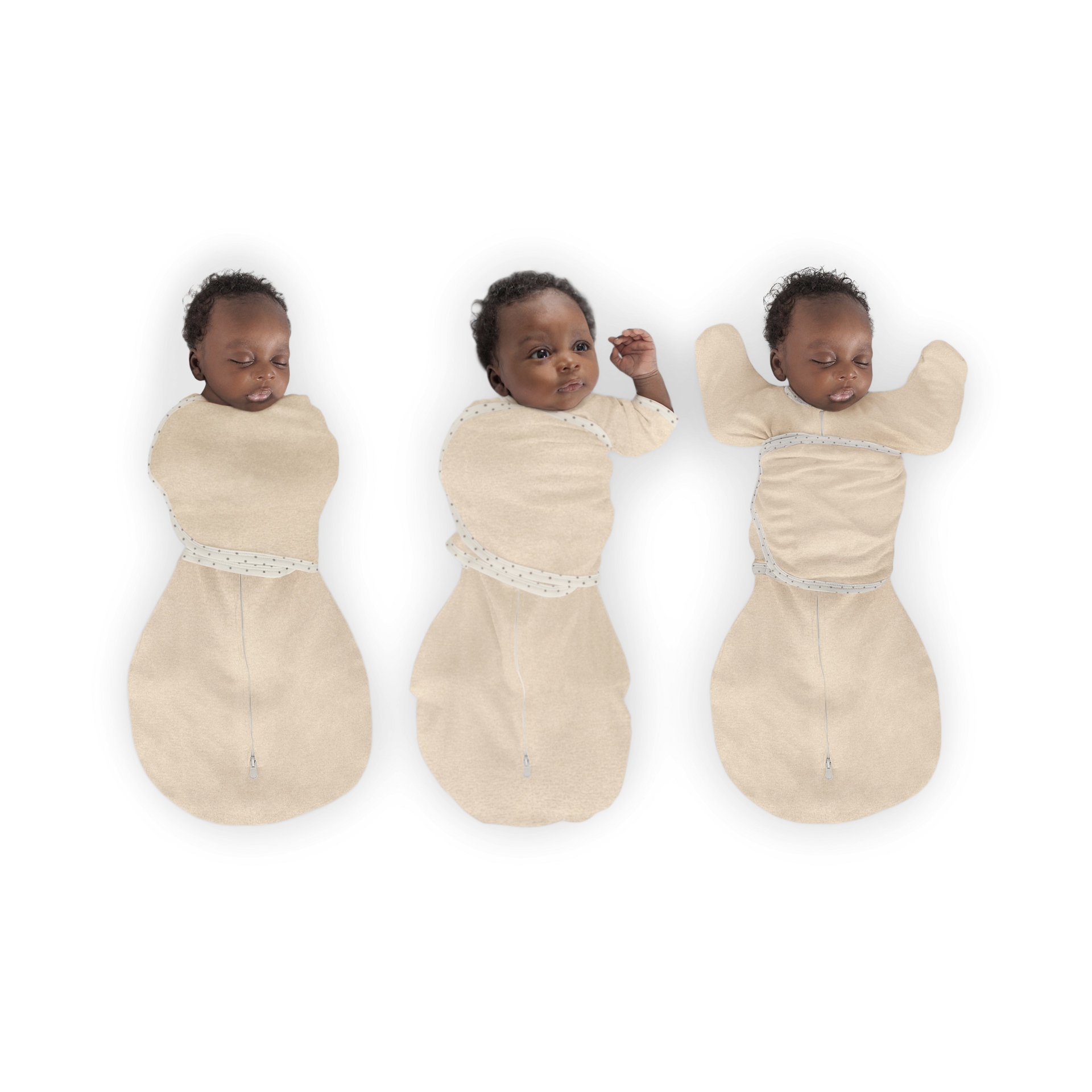 SwaddleDesigns Omni Swaddle Sack with Arms Up Half-Length Sleeves and Mitten Cuffs.