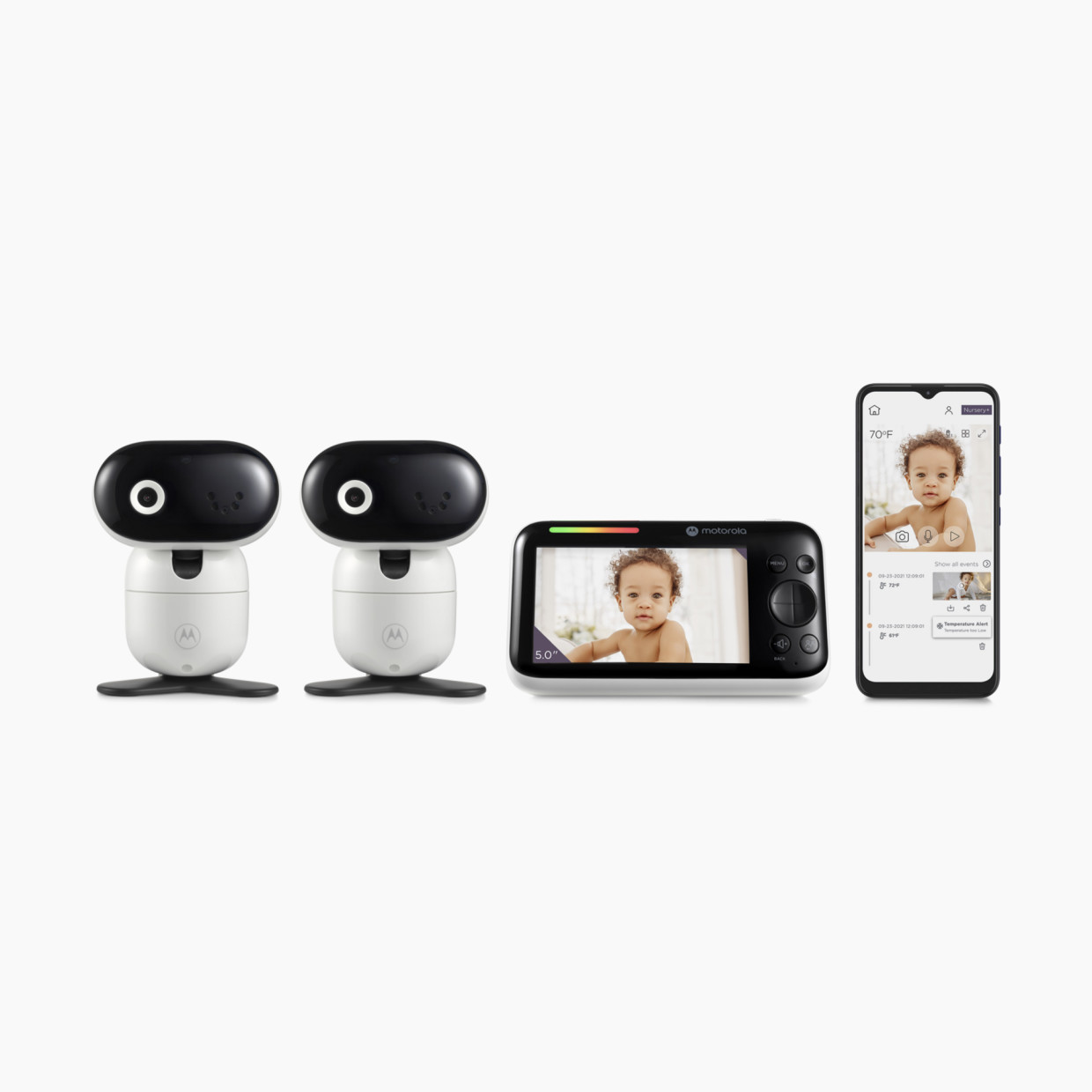 Motorola PIP 1510 Connect 5" 1080p Remote Pan/Tilt Video Baby Monitor - 2 Cameras.