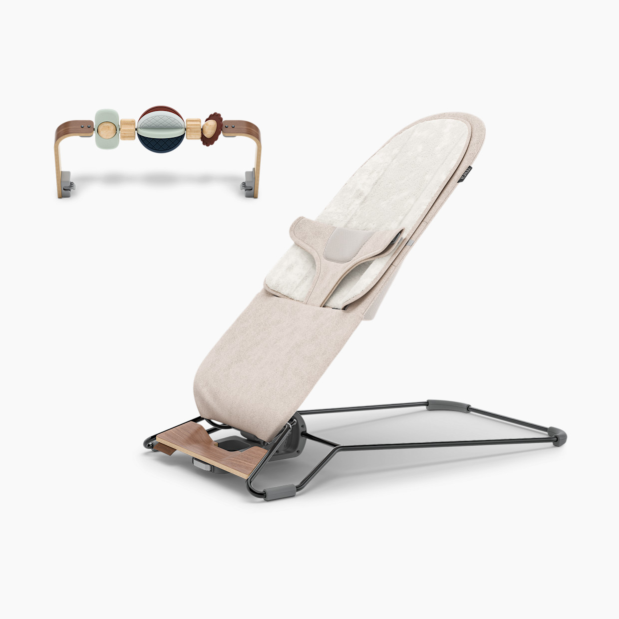 UPPAbaby Mira 2-in-1 Bouncer and Seat & Toy Bar Bundle - Charlie/Wonder Wheel.