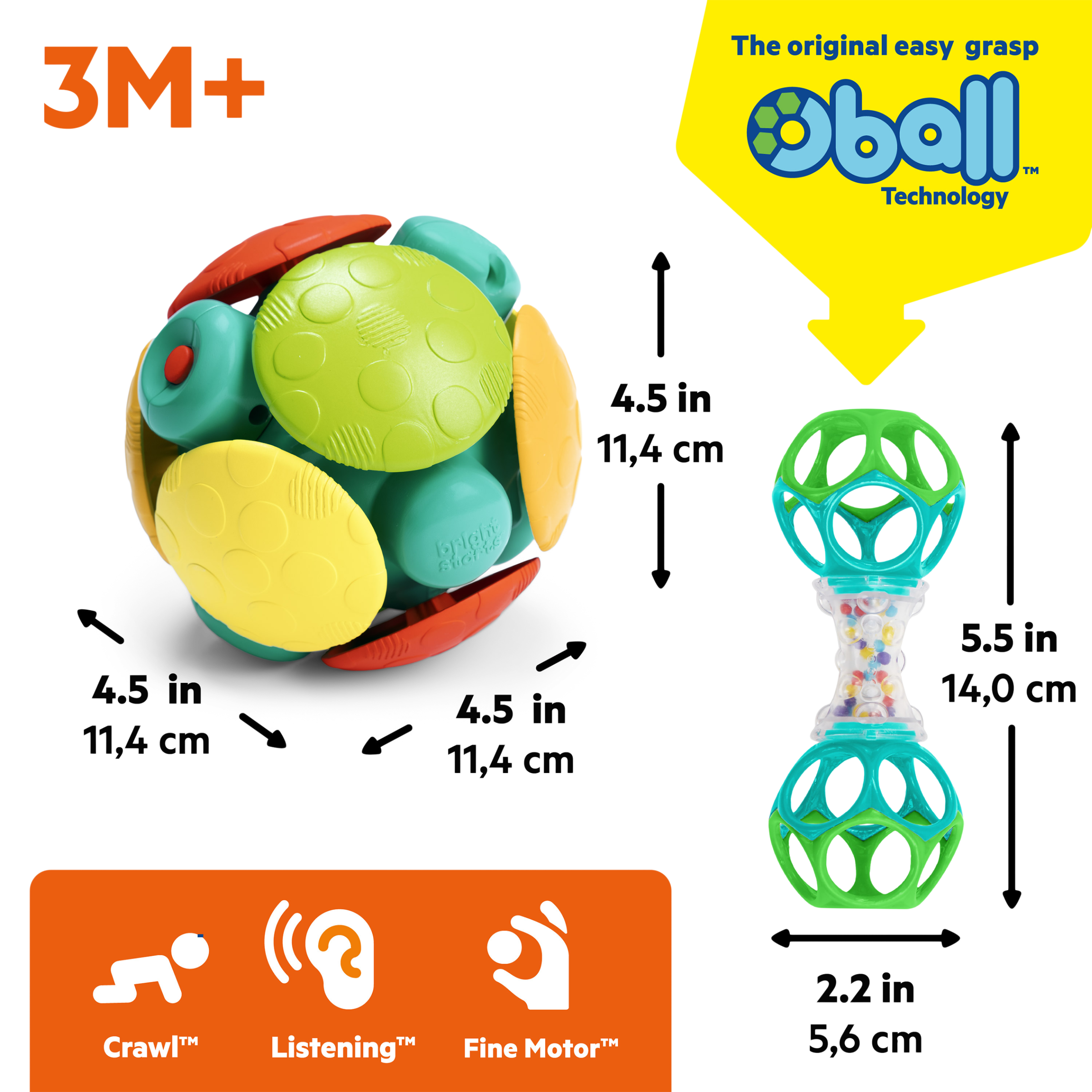 Bright Starts Wobble & Rattle Gift Set​, 2-PK.