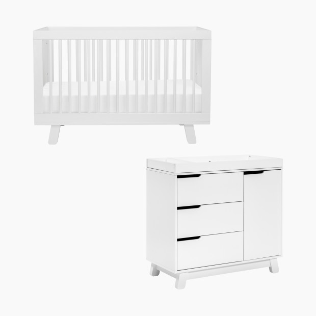 babyletto Hudson Crib & Hudson Dresser Bundle - White Crib And Dresser.