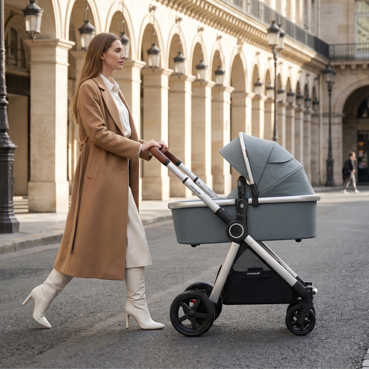 Mompush Ultimate 2 Stroller & Bassinet - Gray.