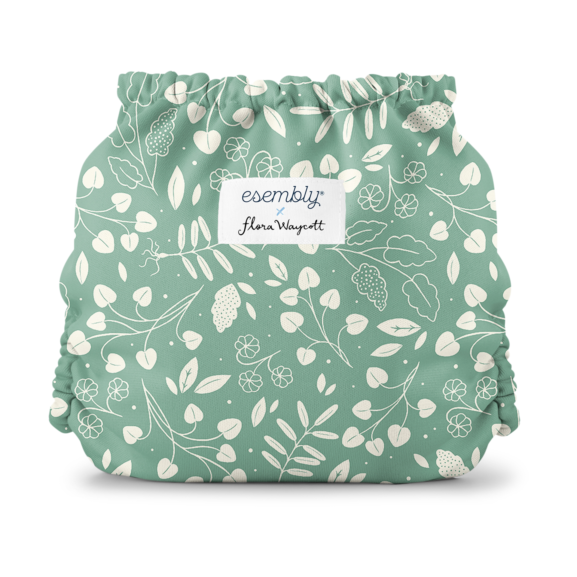 Esembly Recycled Diaper Cover (Outer) + Swim Diaper - Botany, Size 2 (18-35 Lbs).