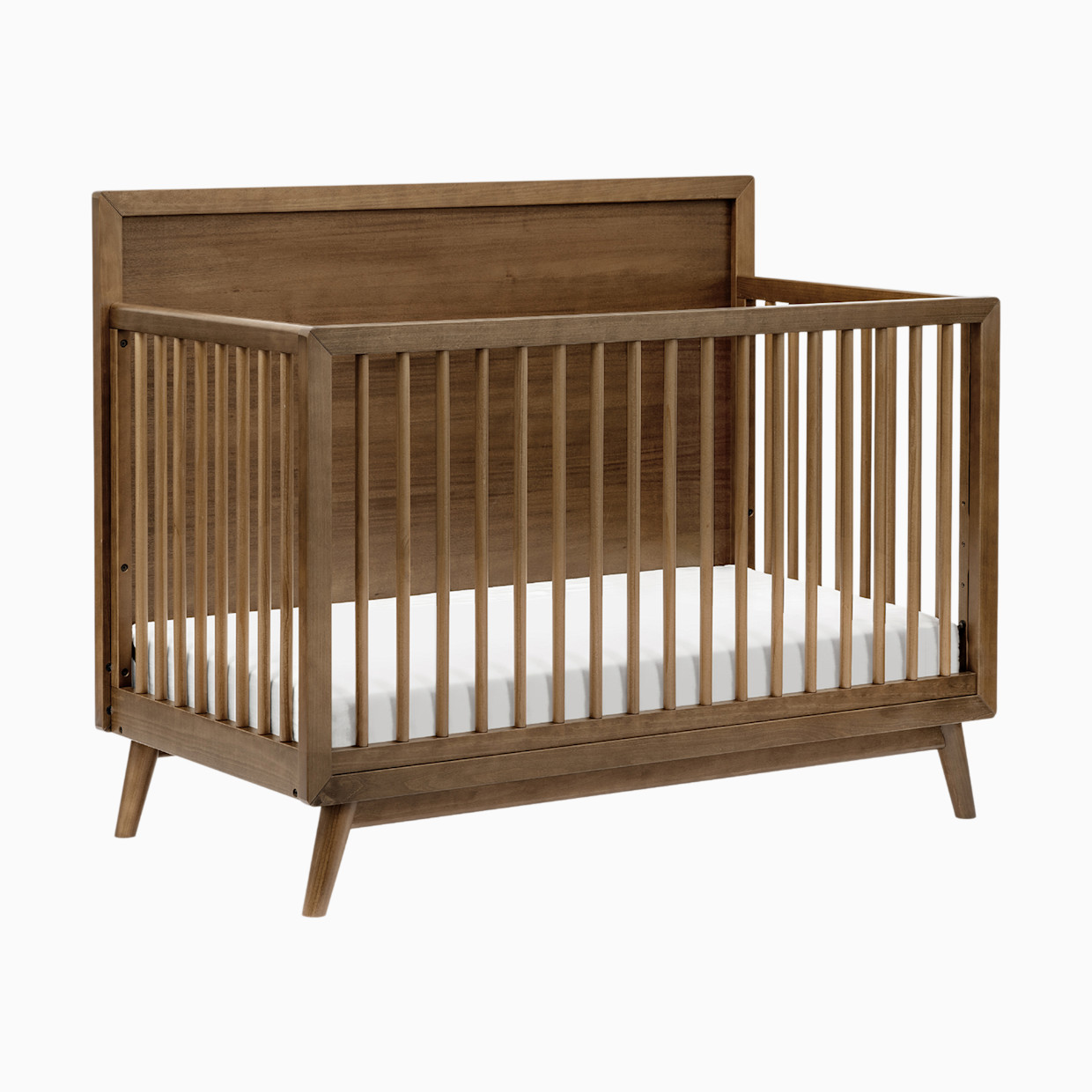 babyletto Palma 4-in-1 Convertible Crib with Toddler Bed Conversion Kit - Natural Walnut.