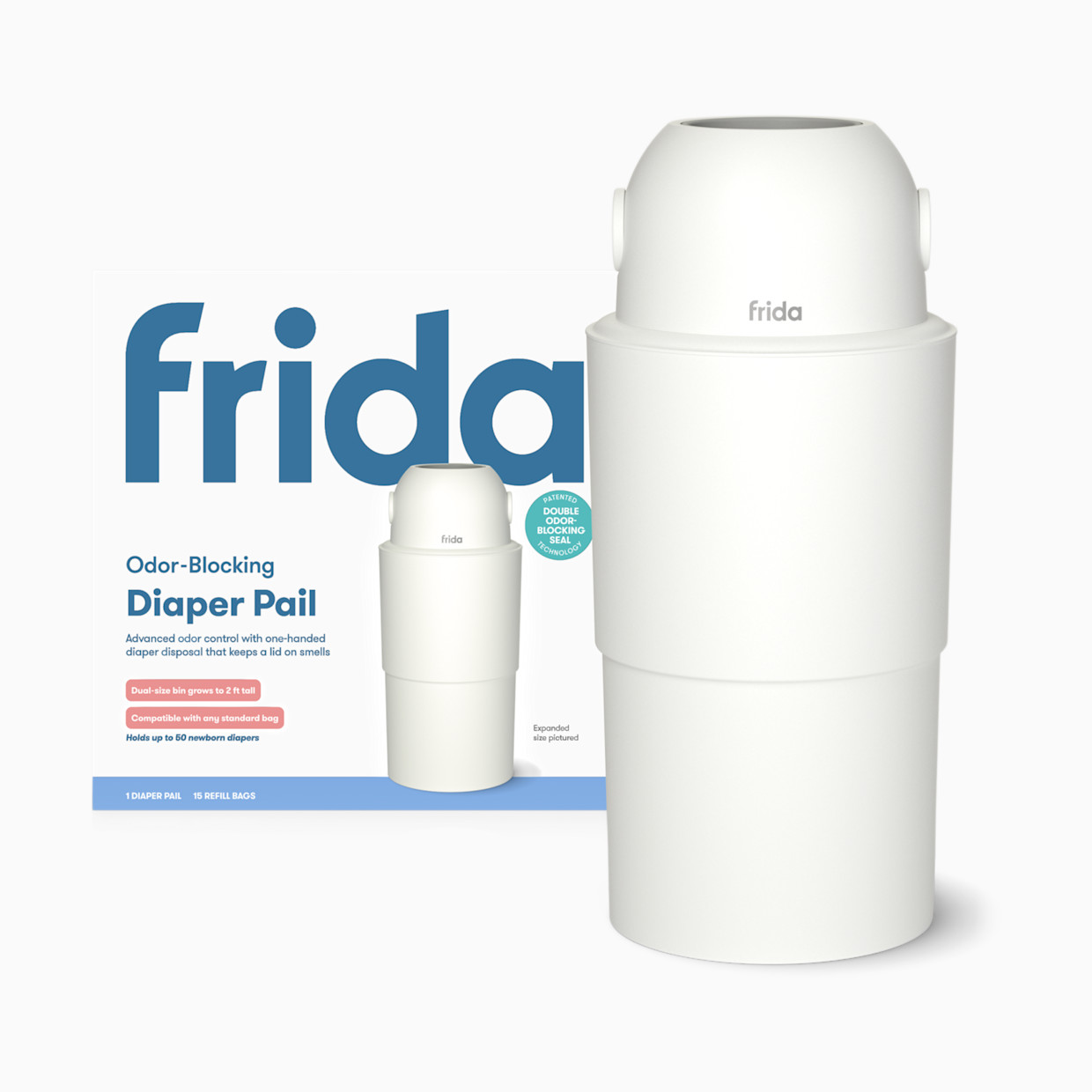 Frida Baby Diaper Pail - White.