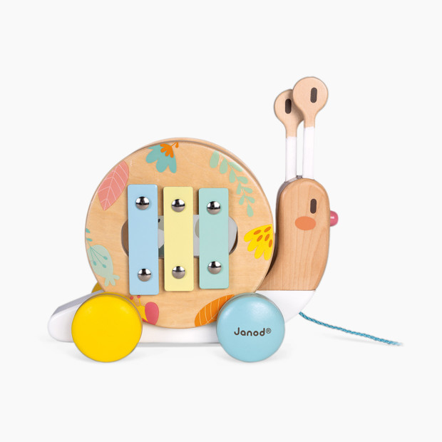 Janod Wooden Pull Along Toy - Pure Snail.