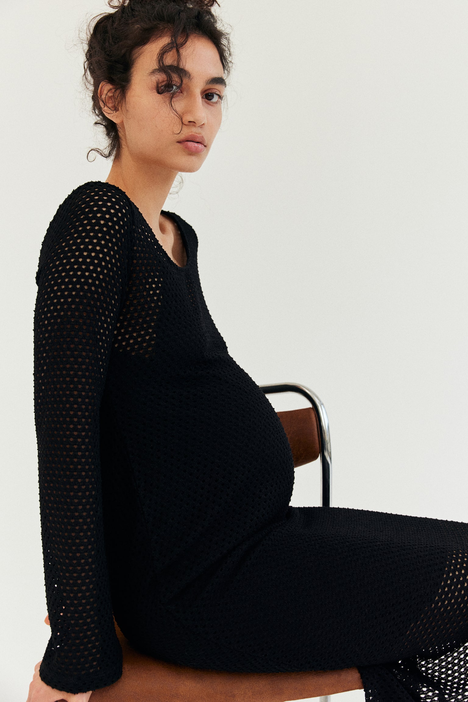 H&M MAMA Hole-knit Dress.