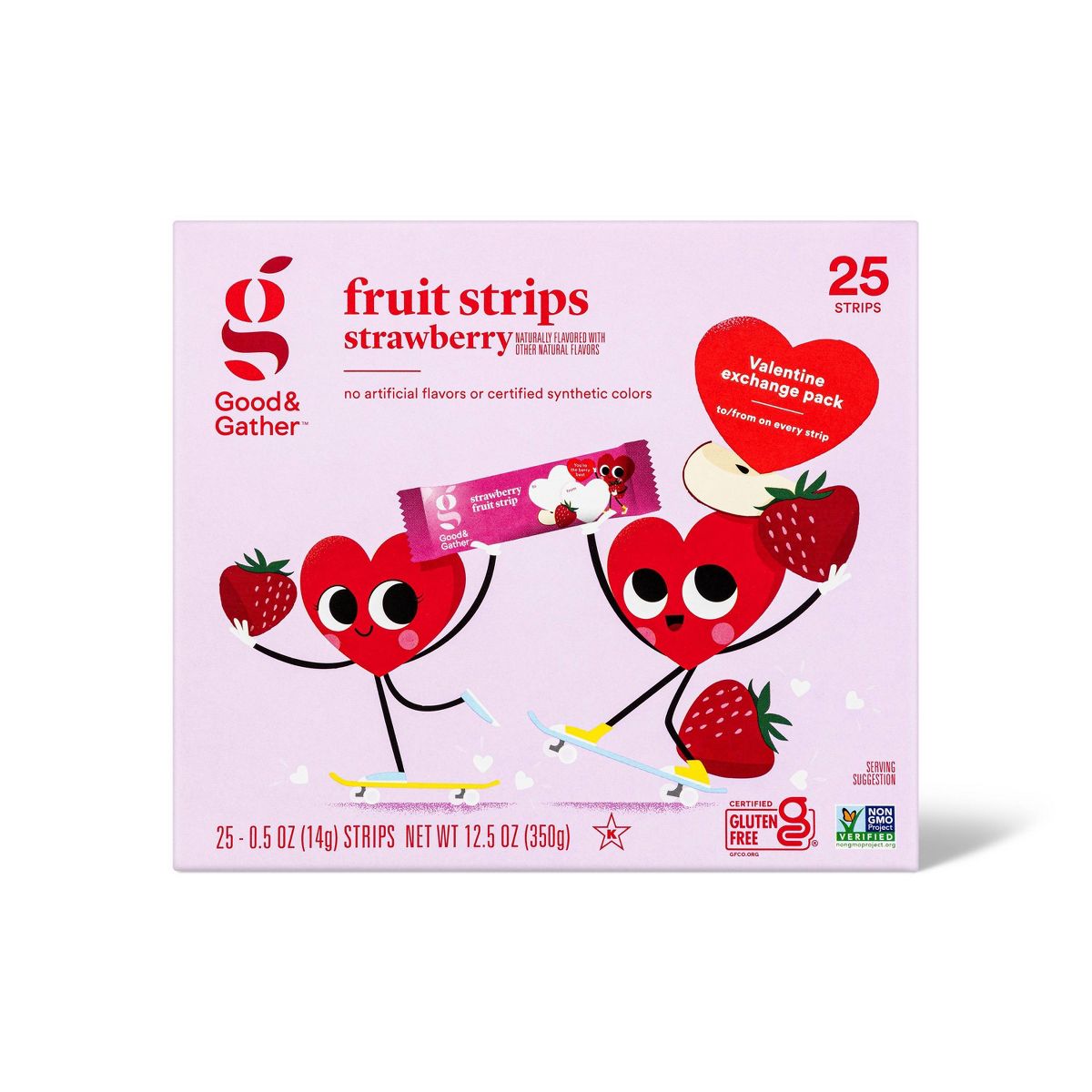 Valentine's Strawberry Fruit Strips.