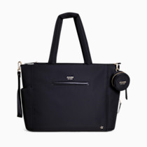 Utility-Strap Tote Diaper Bag - Black