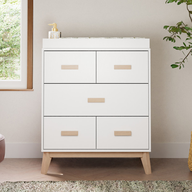 babyletto Scoot 3-Drawer Changer Dresser with Removable Changing Tray.