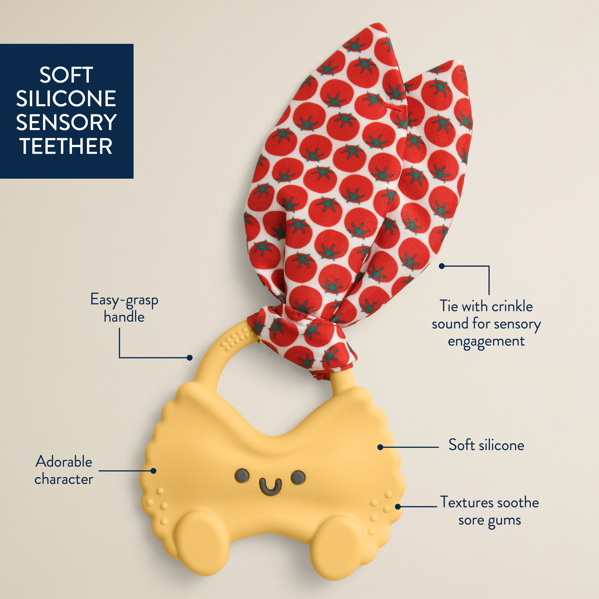 Itzy Ritzy Crinkle Crew Teether - Pasta.