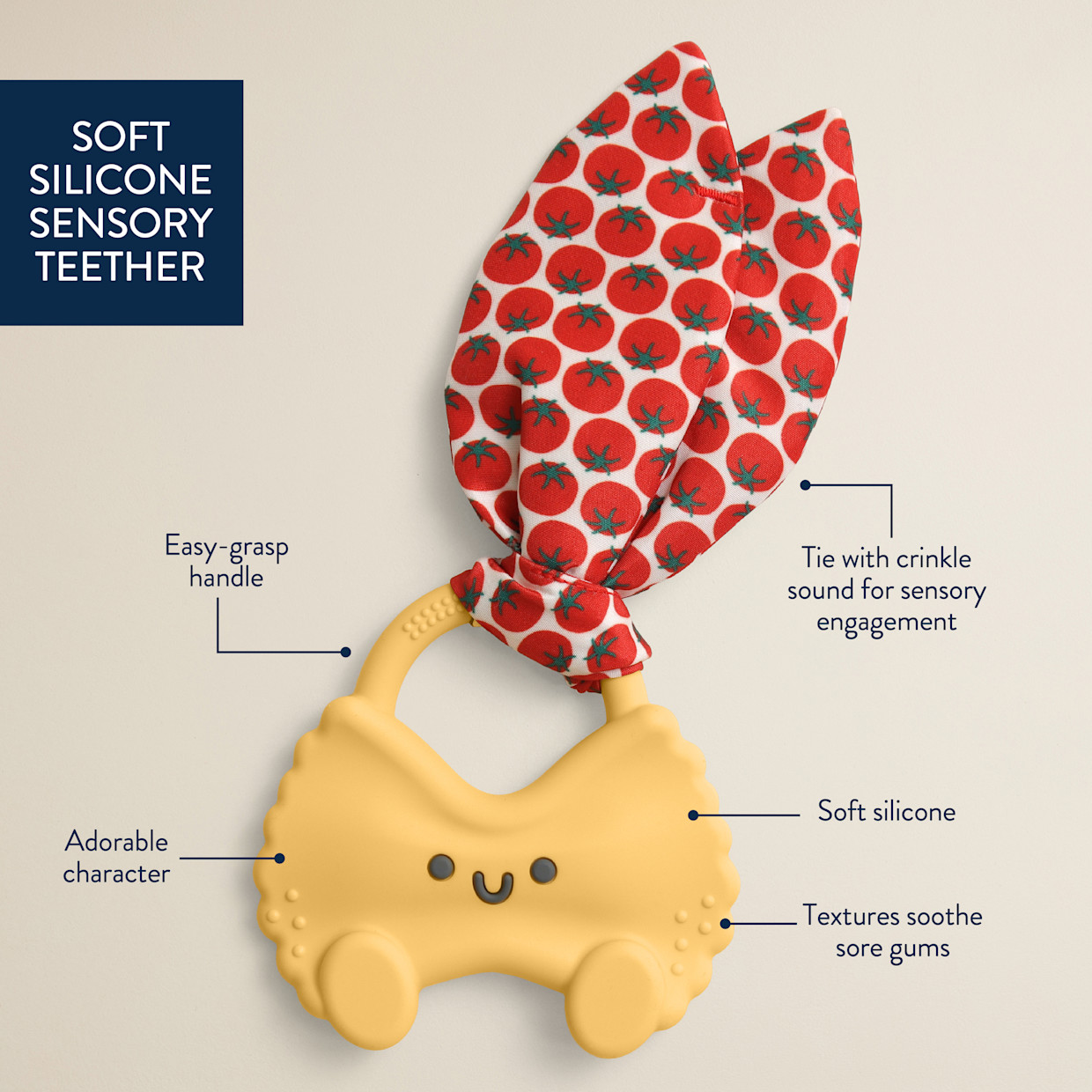 Itzy Ritzy Crinkle Crew Teether - Pasta.