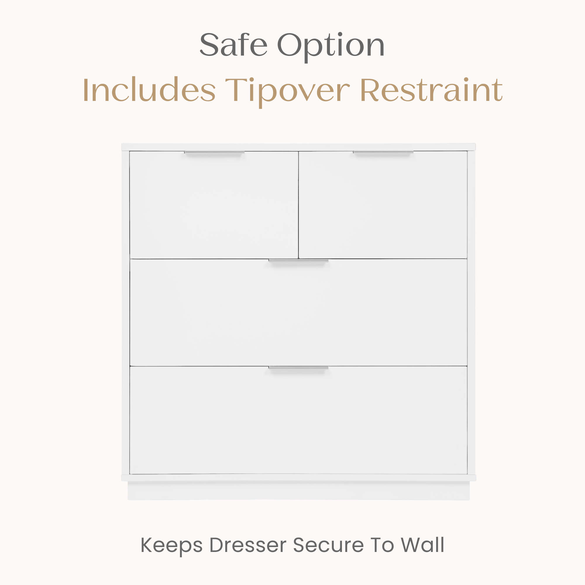 Delta Children Forever 4 Drawer Dresser with Changing Top and Interlocking Drawers - Bianca White.