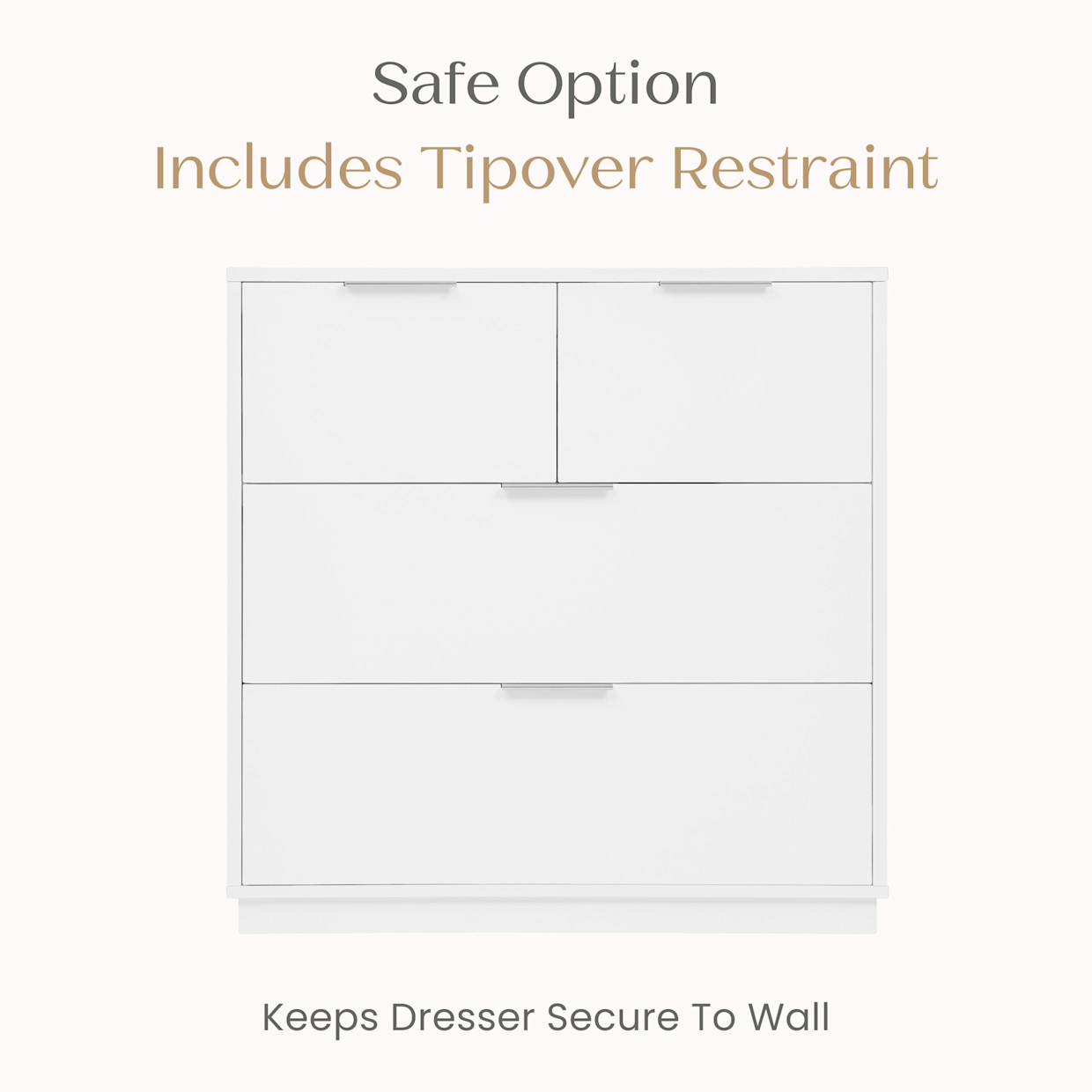 Delta Children Forever 4 Drawer Dresser with Changing Top and Interlocking Drawers - Bianca White.