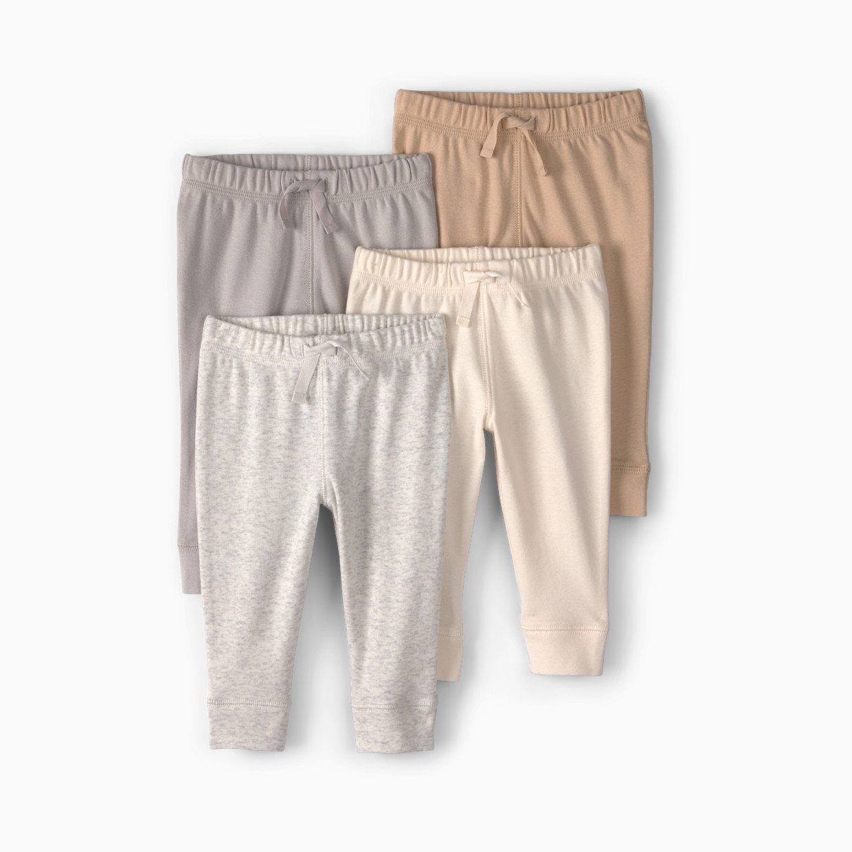 Carter's Pull-On Pants (4 Pack) - Grey/Ivory/Green, 6M.