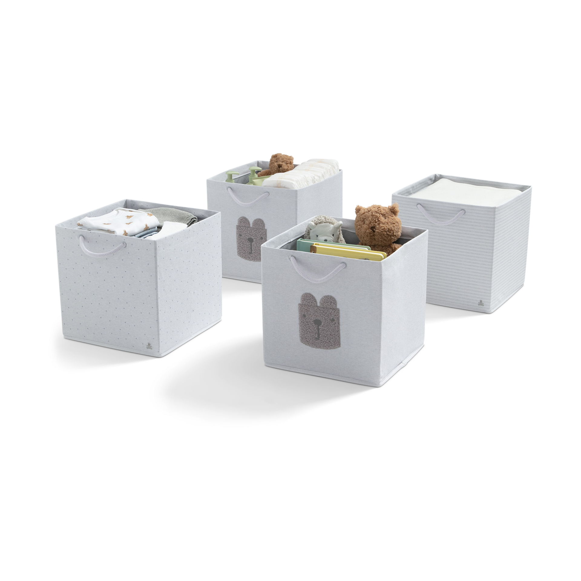 Delta Children babyGap 4-Pack Brannan Bear Fabric Storage Bins with Handles.