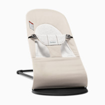 BabyBjörn Bouncer Balance Soft, Cotton/Jersey, Beige/Gray 2-in-1 Adjustable Baby Bouncer Seat and Toddler Chair, Newborn to Toddler (8-29 lbs), 4 Positions, Lightweight & Portable