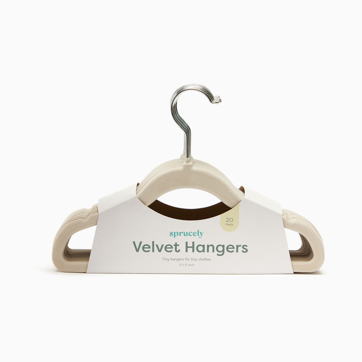 Sprucely Non-Slip Velvet Hangers - Oat, 20.