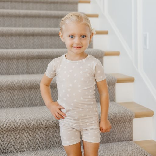Copper Pearl Printed 2-Piece Short Sleeve Pajamas - Twinkle, 12 Months.